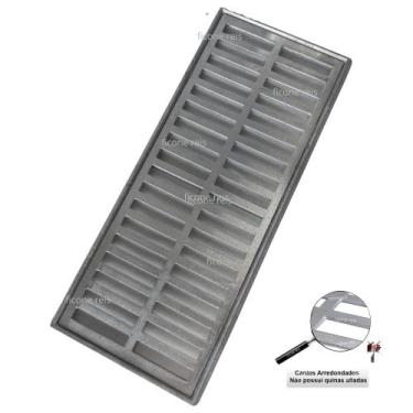 Imagem de Grelha Linear 20x50 Alumínio com Suporte Quintal - Ficone Decor - Fico