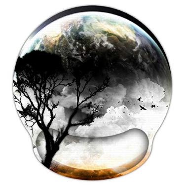 Imagem de Meffort Inc Mouse pad com suporte para descanso de pulso e base antiderrapante, mousepad ergonômico durável para jogos - vista do planeta