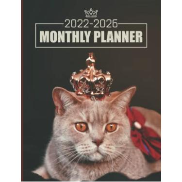 Imagem de 2022-2026 Monthly Planner: 5 Year Calendar Notebook For Women & Men - Appointment Schedule Organizer 2022-2026 - A4 - Pretty Cover Design For Cat ... - 60 Month Agenda Schedule With To-Do Lists