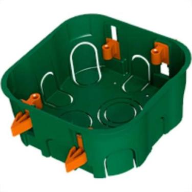 Imagem de Caixinha De Luz Pvc Drywall Ribeiro Verde 4X4 - Kit C/10 Pecas - RIBEI