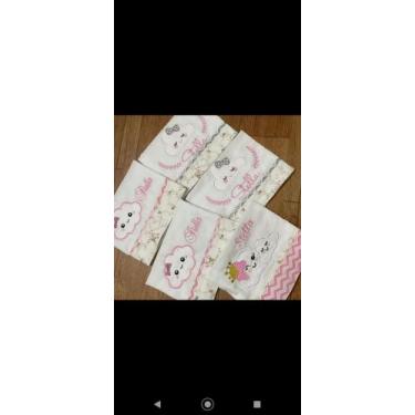 Imagem de Kit 5 fraldas de pano bordadas - Cremer