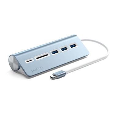 Imagem de Satechi USB-C Combo Hub para Escritório - Portas de dados USB-A 3.0 e leitores de cartão Micro/SD - Para M2/ M1 MacBook Pro/Air, M2/ M1 iPad Pro/Air, M2 Mac Mini, iMac M1 (Azul)
