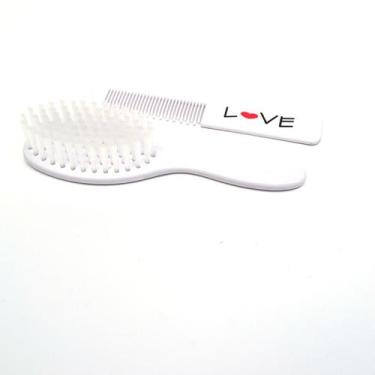 Imagem de Kit Cuidados Com Bebe Higiene Pente E Escova Macio Love