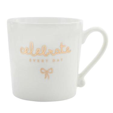 Imagem de Santa Barbara Designs Studio Caneca de café para presente, folha dourada, com detalhes em cerâmica, xícara de café ou chá, 400 ml, comemorar todos os dias