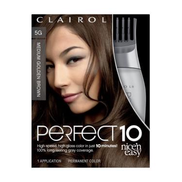 Imagem de Tintura de cabelo Clairol Nice'n Easy Perfect 10 5G Marrom Dourado Médio
