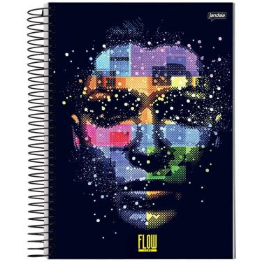 Imagem de Caderno Universitário Flow 1 Matéria 80 Folhas A4 Jandaia Capa Dura