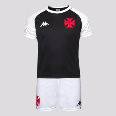 Imagem de Kit Infantil Vasco Supporter Duo Preto e Branco - Kappa, 14 ANOS