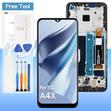 Imagem de Substituição de tela para TCL A4X/4X 5G T601DL Display LCD Touch Digitalizador Assembléia com ferramentas (preto com moldura)