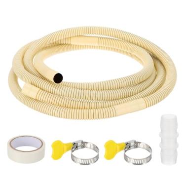 Imagem de PATIKIL Kit de mangueira de drenagem de ar condicionado de 3 m, mangueira de drenagem CA universal com conector reto para extensão de mangueira de drenagem, mini bombas de calor sem duto AC com