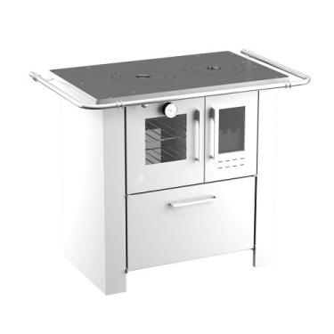 Imagem de Fogão a Lenha Cheff Branco Chapa de Ferro Fundido N02 Esq - ELEVARE IN