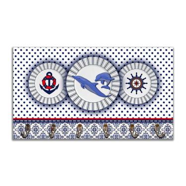 Imagem de Cabideiro De Parede Porta Chaves Náutica Marinheiro Mar 2