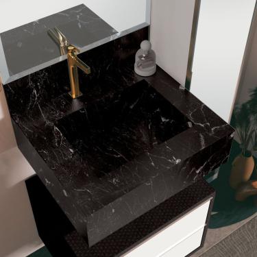 Imagem de Bancada Banheiro Em Porcelanato 60Cm Max Black