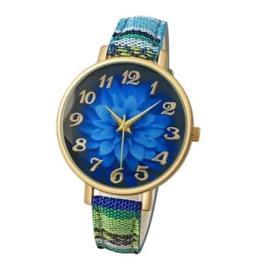 Imagem de Relógio Flor do Tempo Com Pulseira Bordada Estilo e Elegância em Cada 