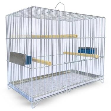 Imagem de Gaiola Pássaro Canário Coleiro Completa Malha Fina 14mm Quadrada