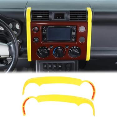 Imagem de Aunginsy Painel lateral de navegação do console central com faixa de acabamento compatível com Toyota FJ Cruiser 2007-2021 painel de carro tela multimídia ambos os painéis laterais protetor de capa
