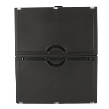 Imagem de Sob a cama gaveta da caixa de armazenamento com tampa plástico dobrável transparente transparente recipiente de armazenamento Bin Roupas Organizador para quarto de armário de (Preto)