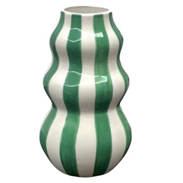 Imagem de Vaso Moderno, Vaso Para Quarto, Recipiente De Cerâmica Listrado Para Flores Casa Apartamento Sala Cozinha Banheiro