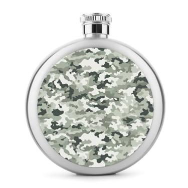 Imagem de Cantil de aço inoxidável, estampa de camuflagem branca, clássico, cantil, garrafa de viagem, garrafa de metal portátil