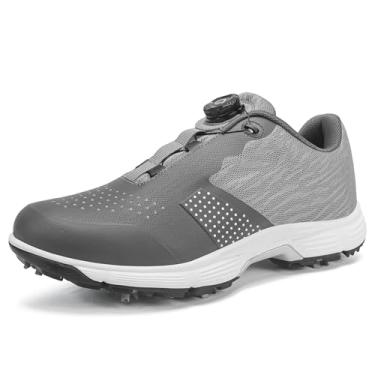 Imagem de ZHENSI Sapatos de golfe profissionais para homem com pregos, malha antiderrapante, sapatilhas informais para exteriores, Cinza, 43 BR