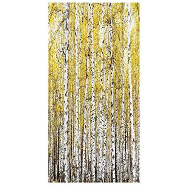 Imagem de Película de privacidade de janela para decoração de casa de fazenda, janela decorativa 3D, decalques de vitrais, adesivo de janela aderente estática não adesivo, L90 x C 190 cm, amarelo e cinza