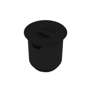 Imagem de Lixeira Plástica Embutir Redonda 8 Litros Preta Metasul