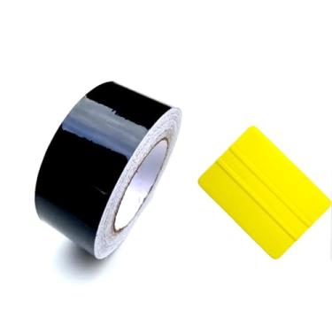 Imagem de Adesivo de Envelopamento Black piano 4m x 16cm para Carros, Móveis, Geladeiras e Personalização Automotiva e espatula.