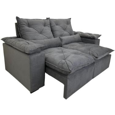 Imagem de Sofá Retrátil Reclinável Grécia 2 Módulos 200cm K52 Plus Cinza - Kasacomigo