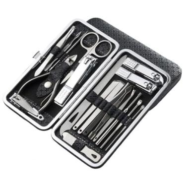Imagem de Conjunto profissional de manicure - Kit de pedicure em aço inoxidável com alicate e cortador para paroníquia | Ferramentas para cuidados com as unhas em casa e salão, Q