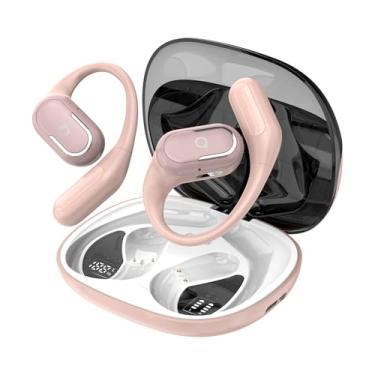 Imagem de Fone De Ouvido Bluetooth Esportes, Basike T7, IPX6/OWS, Tela LED Dupla, Fone de Ouvido Estéreo Hi-Fi, Suporta Chamadas de Voz, 60 Horas em Standby Para Corrida e Exercícios ao Ar Livre (PRO Ouro Rosa)