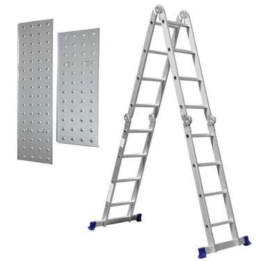 Imagem de Escada Multifuncional 4X4 Plataforma 16 Degraus 5134 - Mor