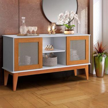 Imagem de Aparador Retrô com 2 Portas Off White Madeira Lana Shop JM
