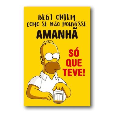 Imagem de Placa Decorativa Cerveja Frase Simpson Mdf 20x30 Cm