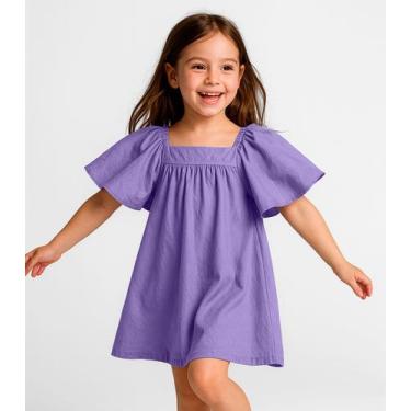 Imagem de Vestido Infantil em Viscose Infinita Cor Roxo, 8, Roxo