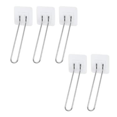 Imagem de Crapyt 5 peças de suporte de porta-retrato, suporte de foto adesivo de aço inoxidável prateado com autoadesivo para exibição de fotos, para moldura de 18 cm a 26 cm de altura (13 cm × 2,5 cm)