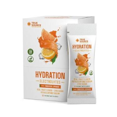 Imagem de Suplementos alimenta em Pó Hydration Electrolytes - Display 20 Saches 5g - Treu Source - Repositor de Eletroliticos Potassio Sodio e Magnesio (20 Saches, Tangerine Lemonade)