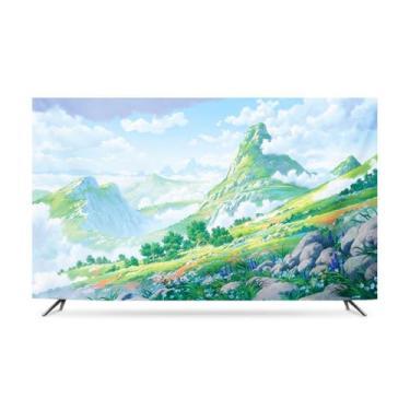 Imagem de Capa de TV 32-80 polegadas Capas de TV Verde Poliéster Tecido À Prova de Poeira Suave Capa Protetora de Tela de TV Moderna Pendurada/Curva LCD/LED Decoração Interna Verde-6||43 polegadas