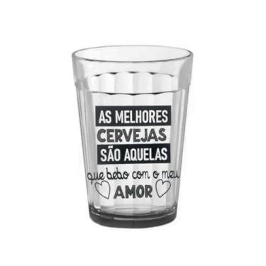 Imagem de Kit Jogo de 10 Copo Vidro Americano de 190ml de Vidro Frases Diversificadas(As Melhores Cervejas São)