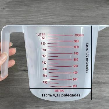 Imagem de Conjunto De Copos De Medição De Plástico Transparente 250/500/1000ml F