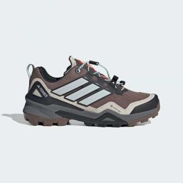 Imagem de adidas Tênis feminino Terrex Skychaser Gore-tex para caminhada, Earth Strata/Cinza/Semi Flash Aqua, 40
