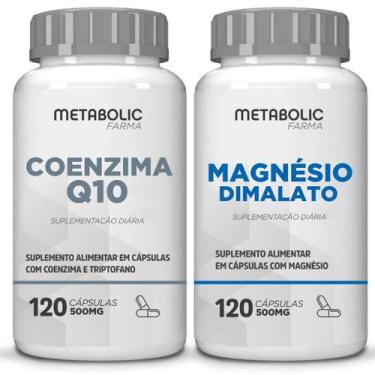 Imagem de Kit Coenzima Q10 Magnesio Dima la to 500Mg 240 Cápsulas Metabolic Farm