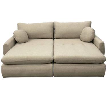 Imagem de Sofá Cama Amaranto 230cm em Linho 4 Lugares Retrátil Innove Cor Cru