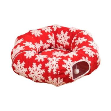 Imagem de Ｂｅｓｇａ Cama de Túnel para Gatos de Natal, Brinquedo Interativo Festivo, Donut, Túnel para Gatos Sob a árvore de Natal para Filhotes