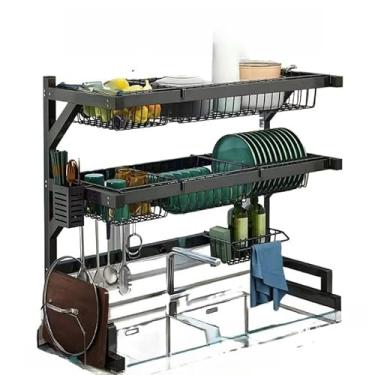 Imagem de 85cm Escorredor De Louça Suspenso Boutique Kitchen Rack Aço Inoxidável Organizador Louça Qualidade (Duplo - largura 105cm)