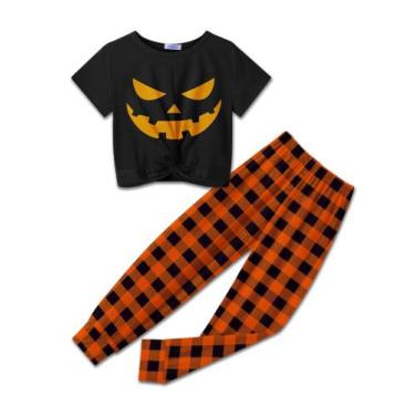 Imagem de Conjunto de roupas de treino de Halloween para meninas Arshiner de 4 a