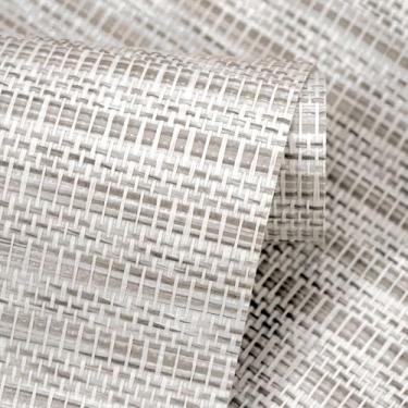 Imagem de Ansehan Wallcovering W903 Coleção de toldos 91 cm L x 8 jardas C, tecido de grama, tecido de papel natural, textura moderna, revestimento de parede para sala de estar, quarto, característica de parede