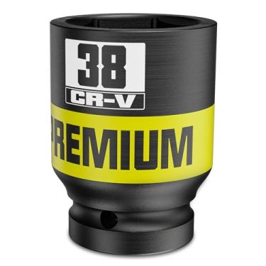 Imagem de Soquete de impacto de 6 pontos de acionamento de 3/10.2 cm, soquete profundo de 38 mm, métrico, CR-V, fabricação de máquinas de manutenção automotiva