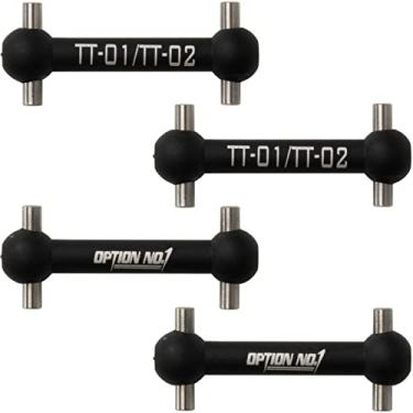 Imagem de HobbyMarking Aluminum Dog Bone Drive Shaft Set for Tamiya TT-01 / TT-02 / TT-01E RC Car Gear Box Joint Upgrade Parts