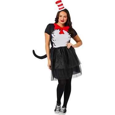 Imagem de InSpirit Designs Fantasia de gato adulto do Dr. Seuss | Oficialmente licenciada | Fantasia adulta | Fantasia de cosplay, GG
