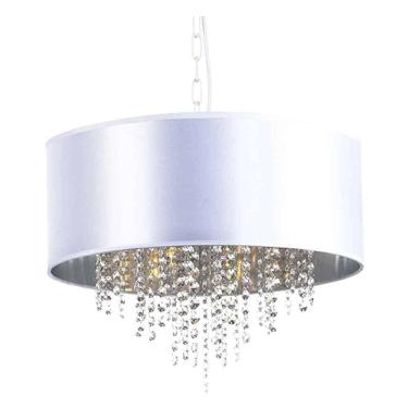 Imagem de Pendente Labelle Cúpula Branca Cristais 45Cm 4 Lâmpadas E14