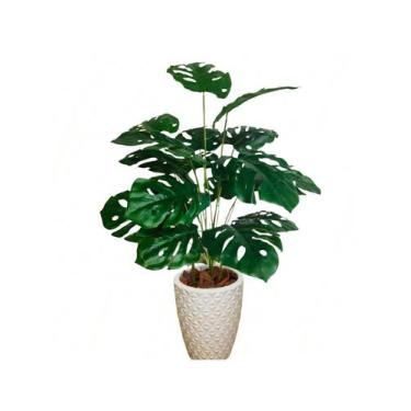 Imagem de Planta Costela de Adão Arranjo Artificial + Vaso Grande Bege - Cacaia 